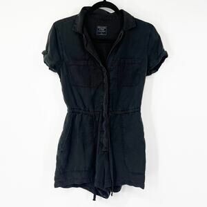 Abercrombie & Fitch Short Sleeve Utility Romper Faded Black